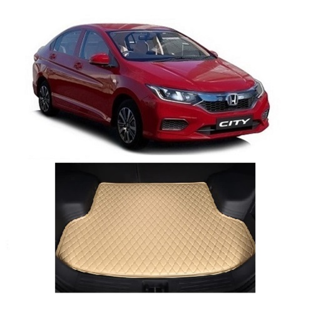 7D Car Trunk/Boot/Dicky PU Leatherette Mat for	City New  - Beige